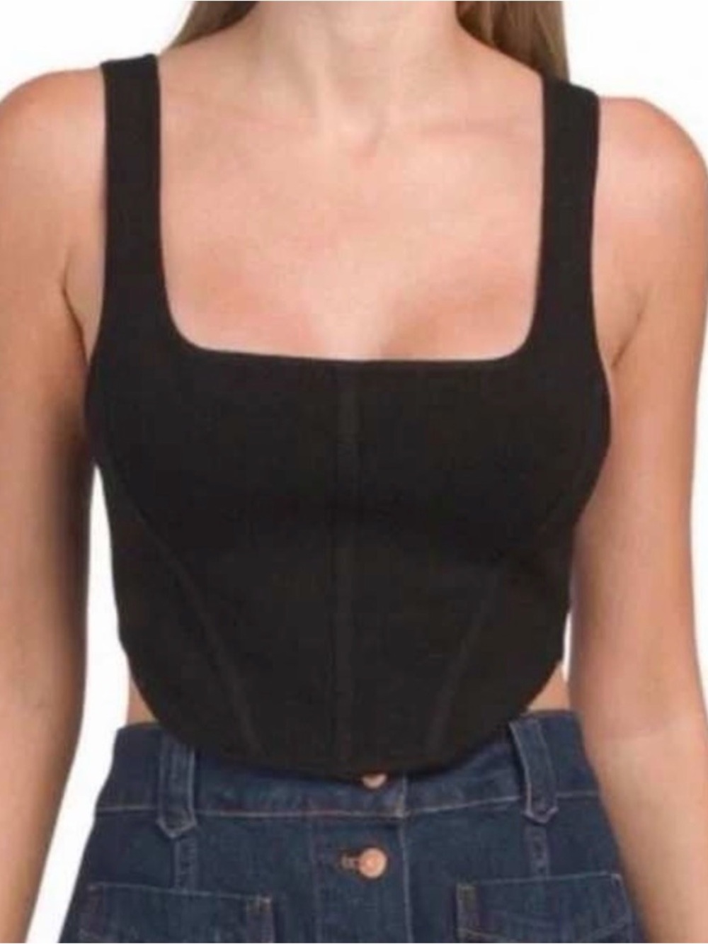 NWT new House of Harlow 1960 black cropped bustier sweater small s